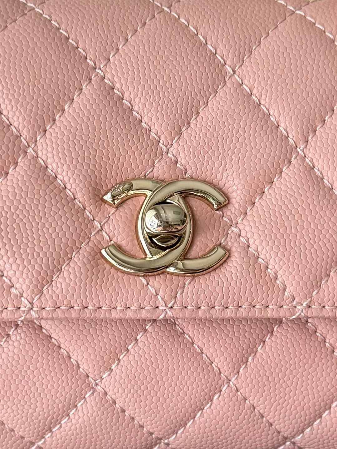 CC 26s Mini Flap Bag 14.5cm with Top Handle Light Pink Caviar Leather