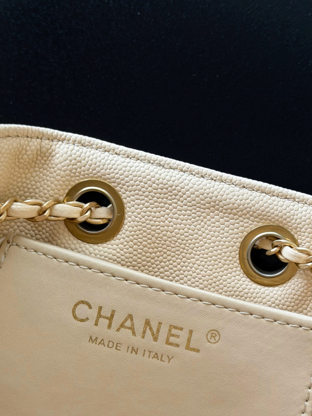 CC 26c Hobo Bag 22cm Beige Caviar Leather GHW