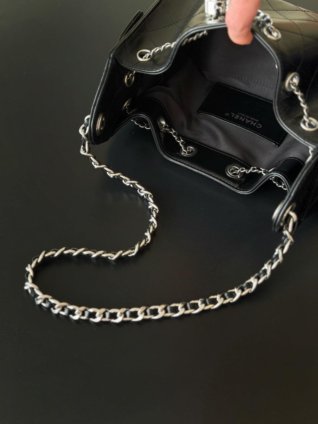 CC 26c Hobo Bag 22cm Black Lambskin SHW