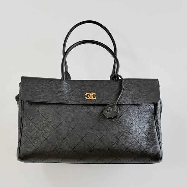 Chanel 2026 Shopping Bag 38cm Black Calfskin