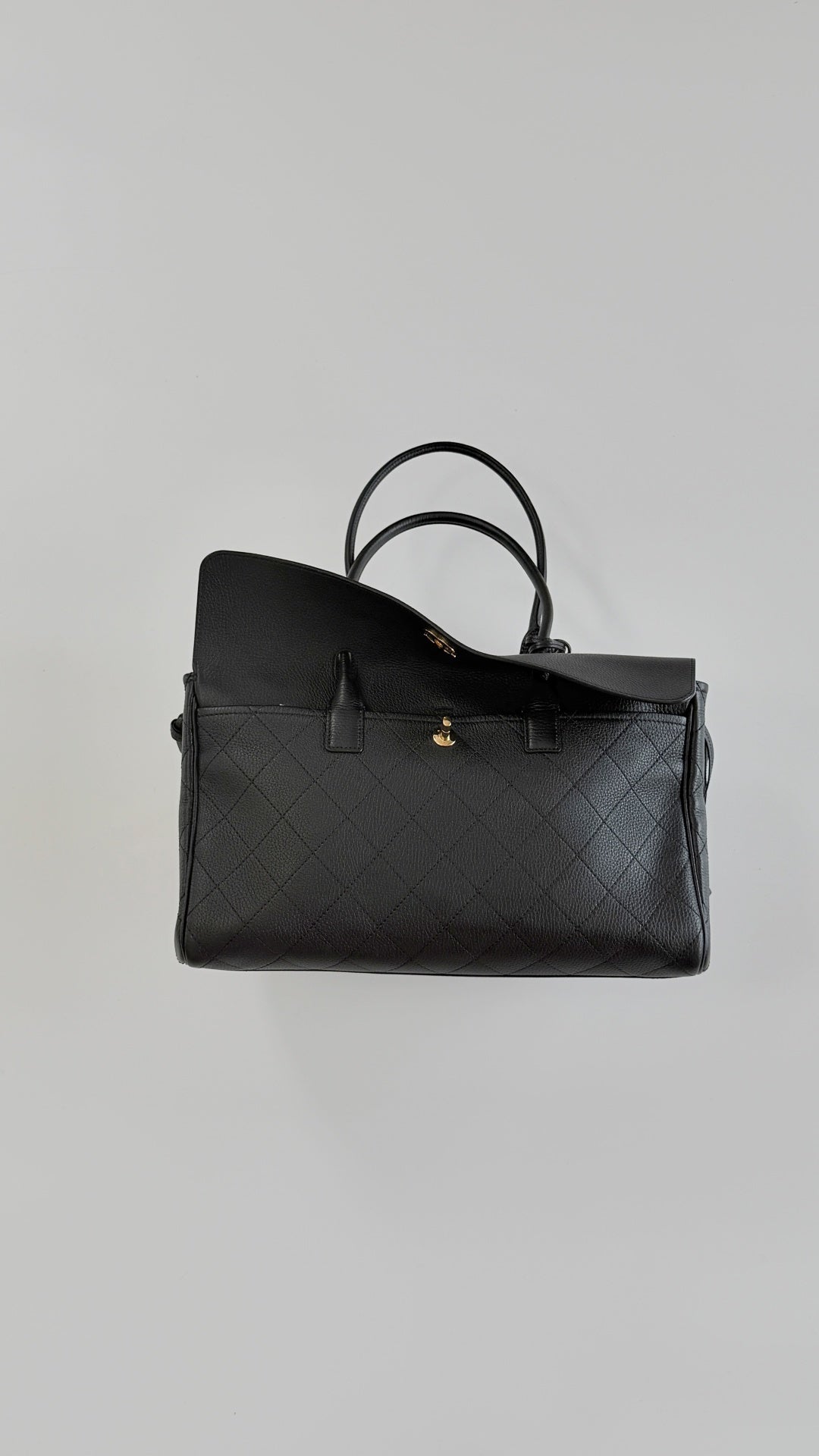 Chanel 2026 Large Shopping Bag 38cm Black Leather