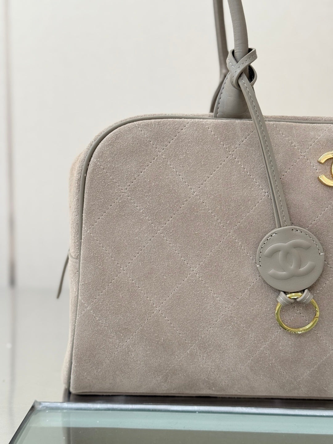 CC Maxi Bowling Bag 35.5cm Light Taupe  Suede