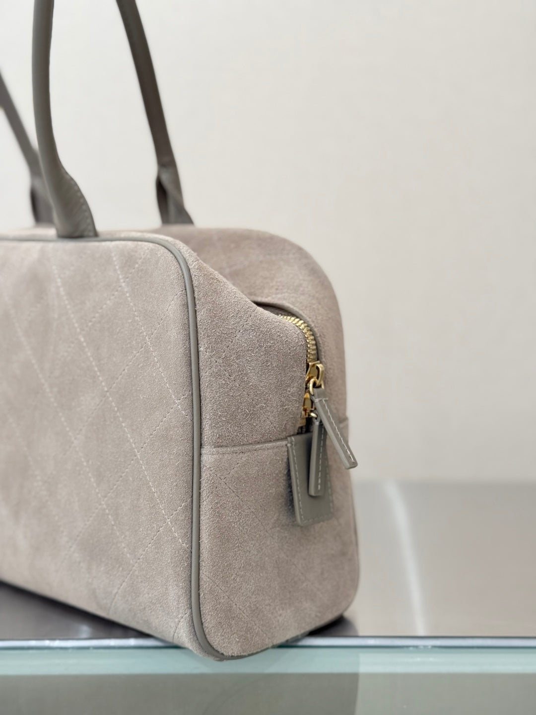 CC Maxi Bowling Bag 35.5cm Light Taupe  Suede