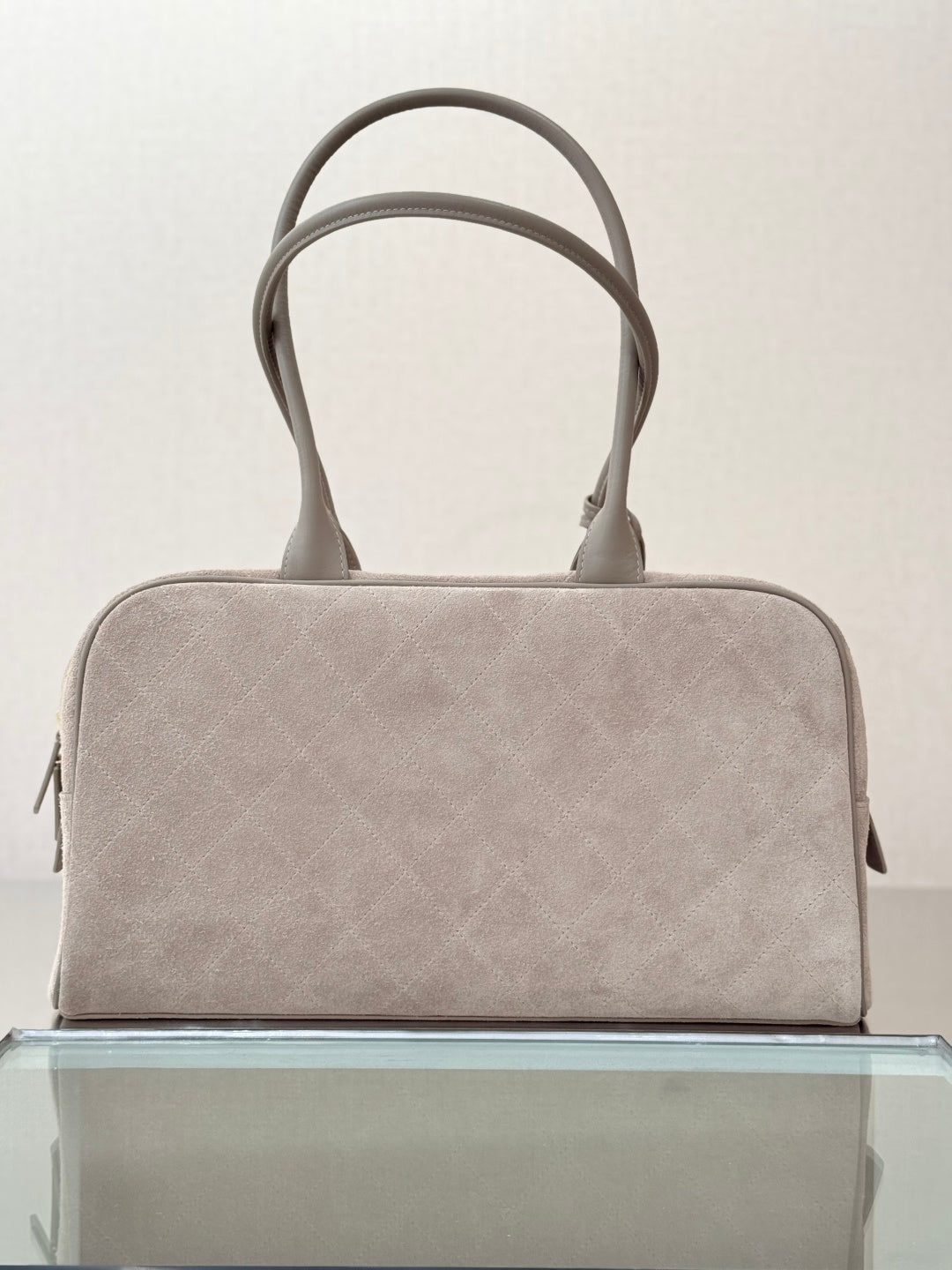 CC Maxi Bowling Bag 35.5cm Light Taupe  Suede