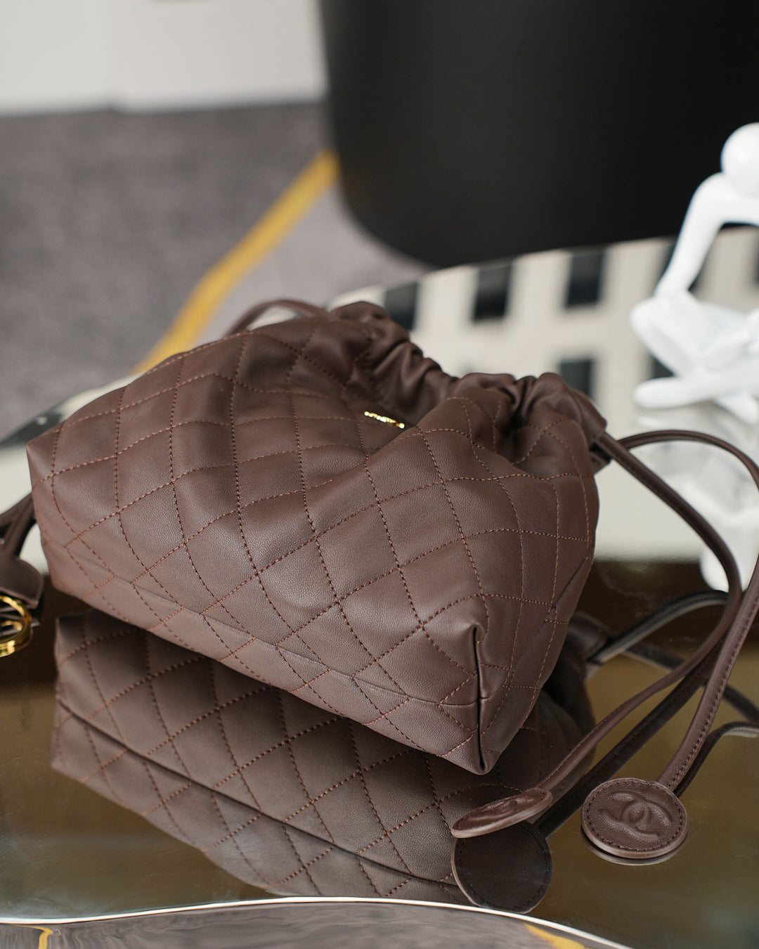 Chanel 2026 Lucky Bag 22cm Coffee Sheepskin