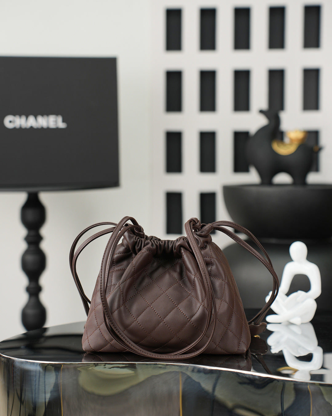 Chanel 2026 Lucky Bag 22cm Coffee Sheepskin