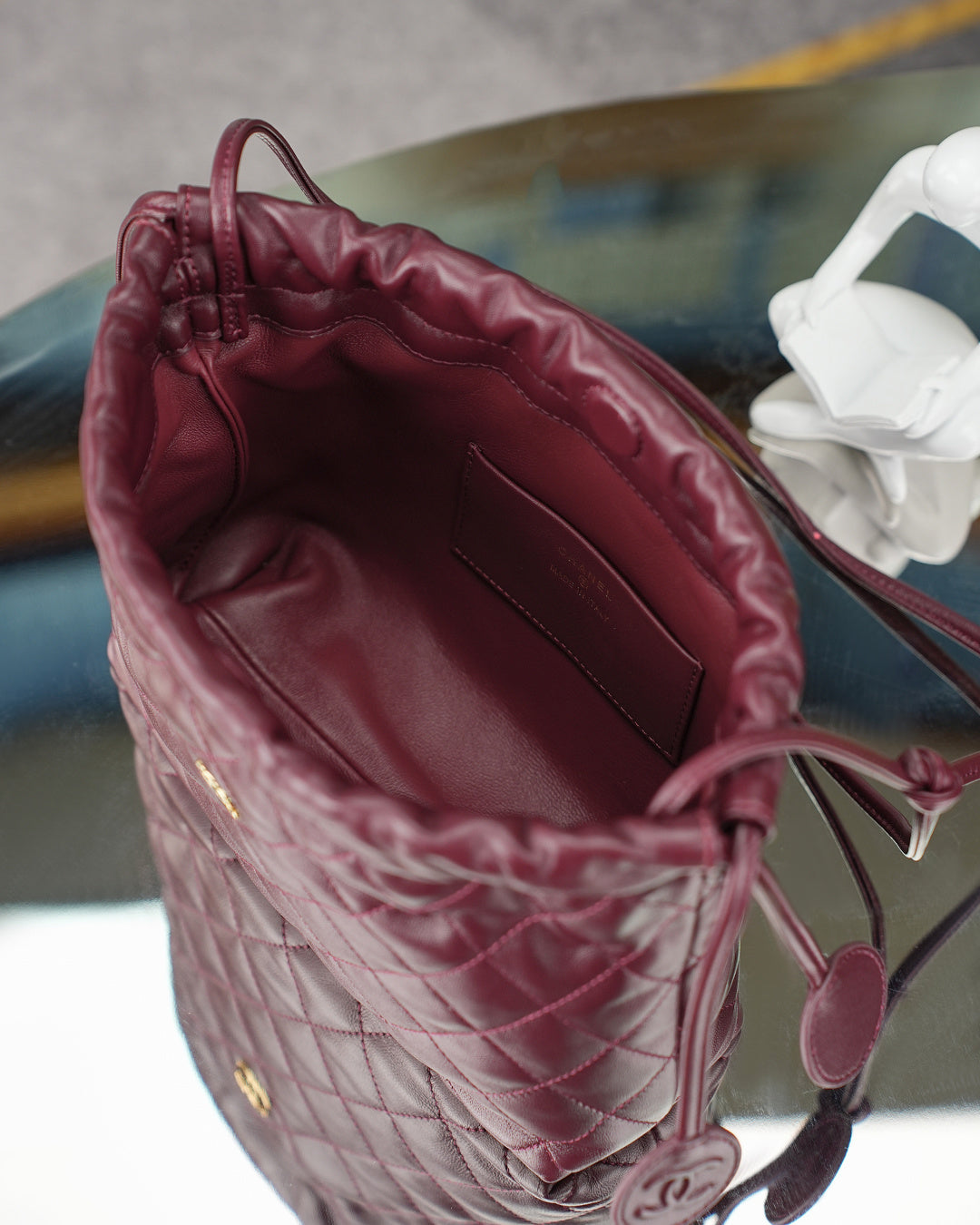Chanel 2026 Lucky Bag 22cm Burgundy Sheepskin
