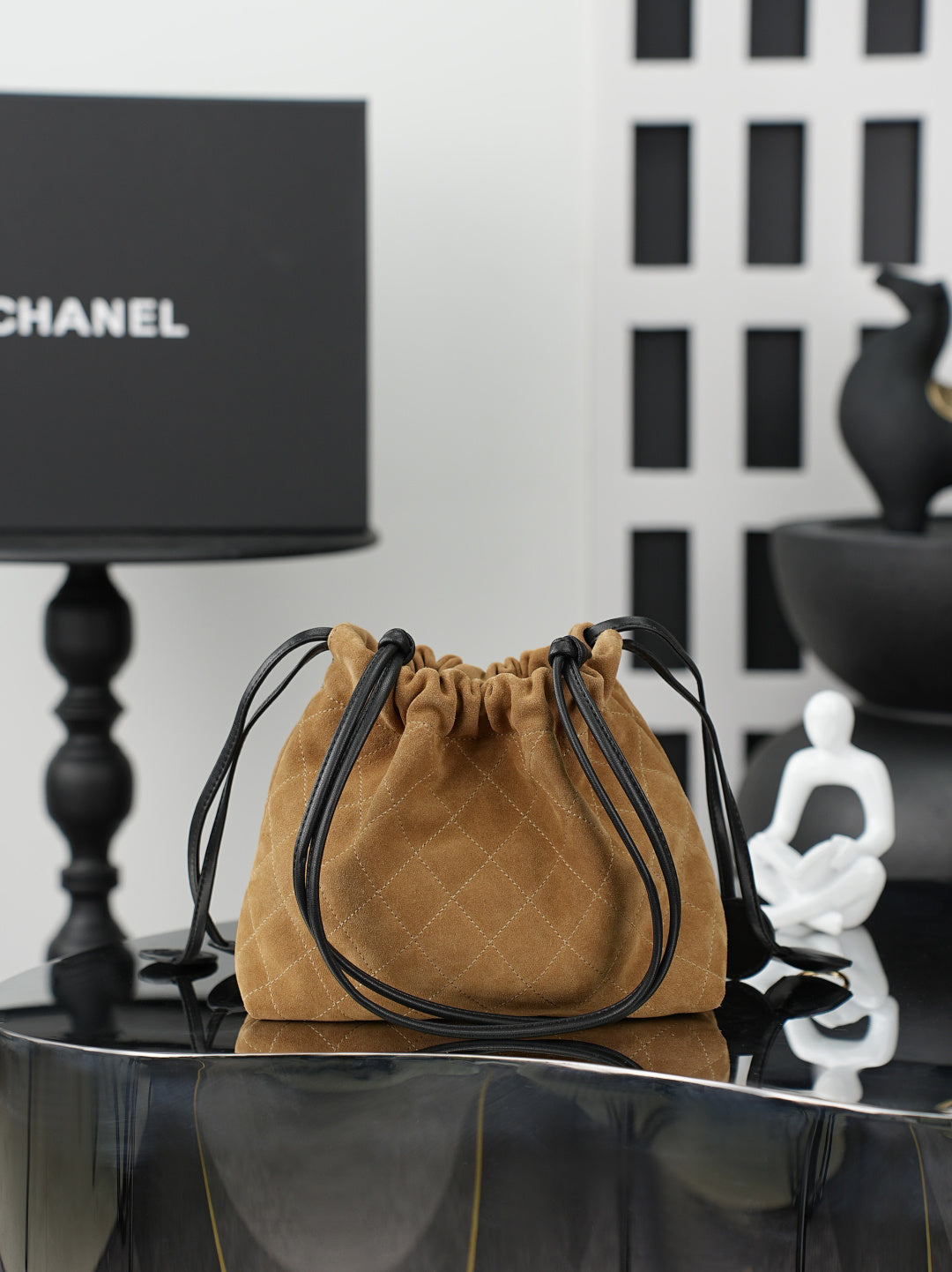 Chanel 2026 Lucky Bag 22cm Brown Suede
