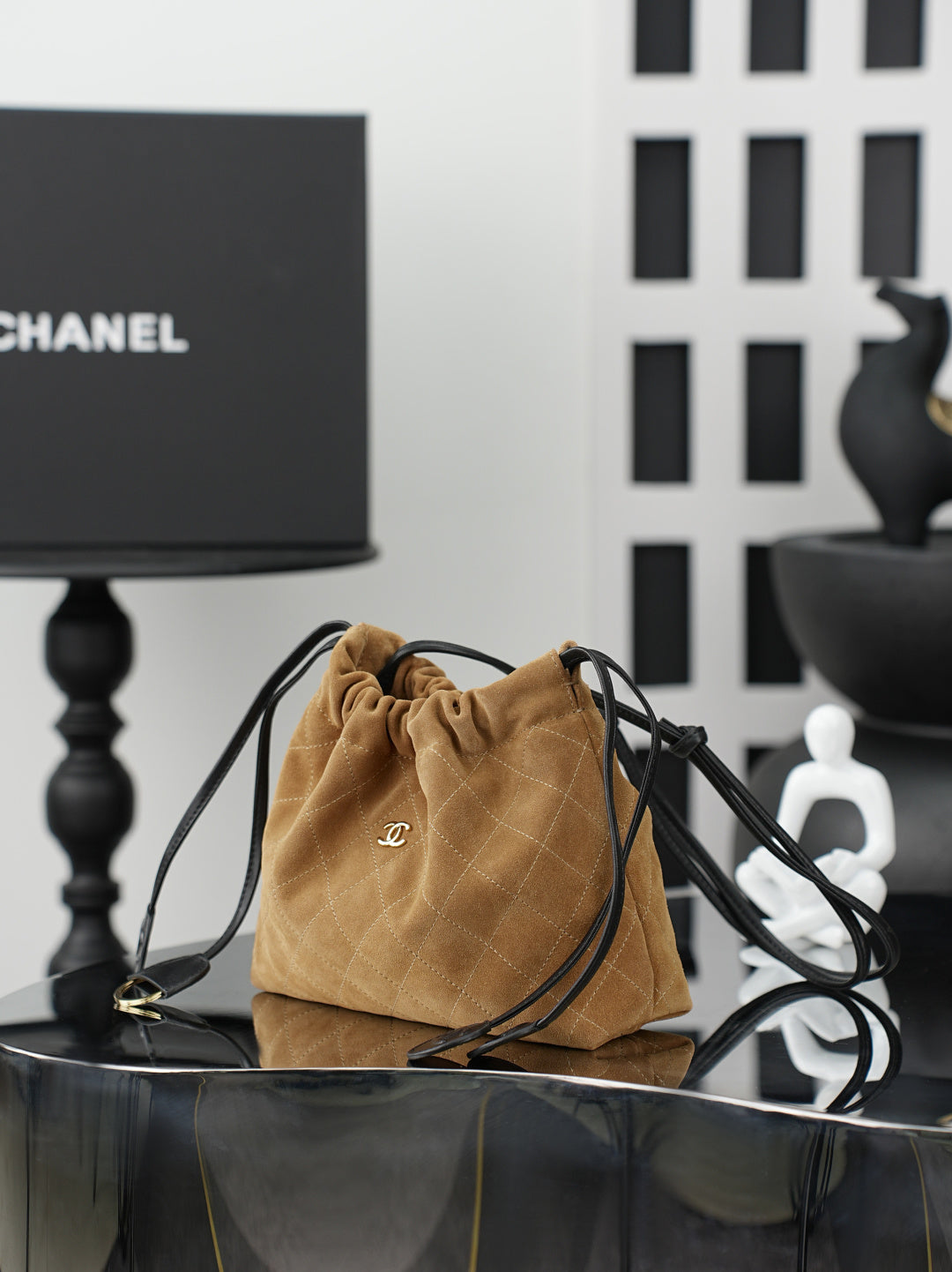 Chanel 2026 Lucky Bag 22cm Brown Suede