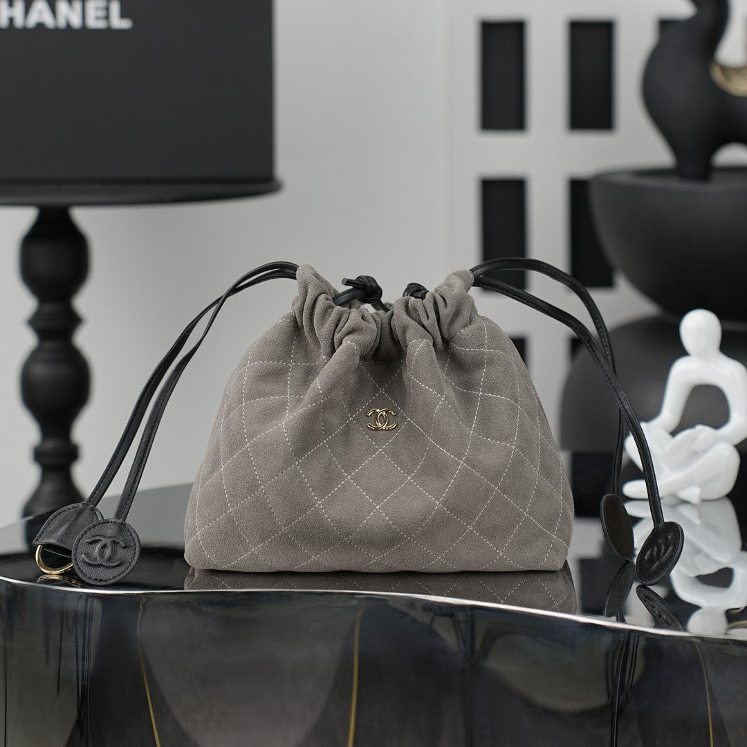 Chanel 2026 Lucky Bag 22cm Taupe Suede