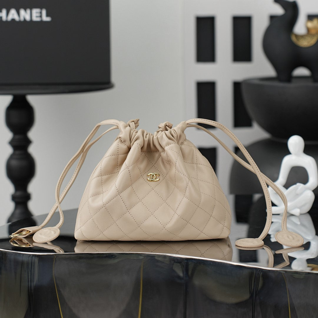 Chanel 2026 Lucky Bag 22cm Beige Sheepskin