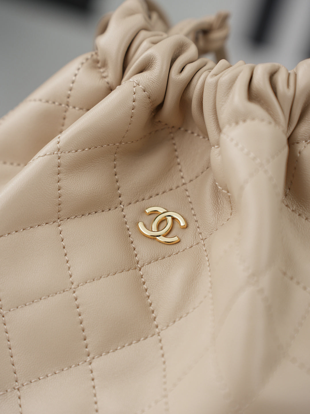 Chanel 2026 Lucky Bag 22cm Beige Sheepskin