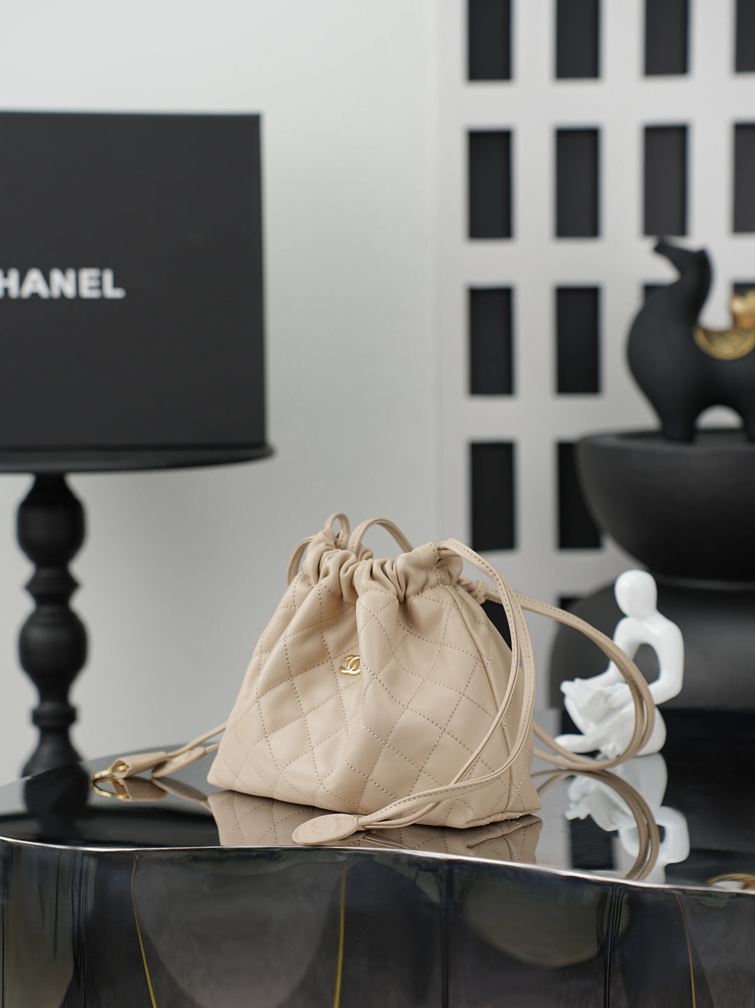 Chanel 2026 Lucky Bag 22cm Beige Sheepskin