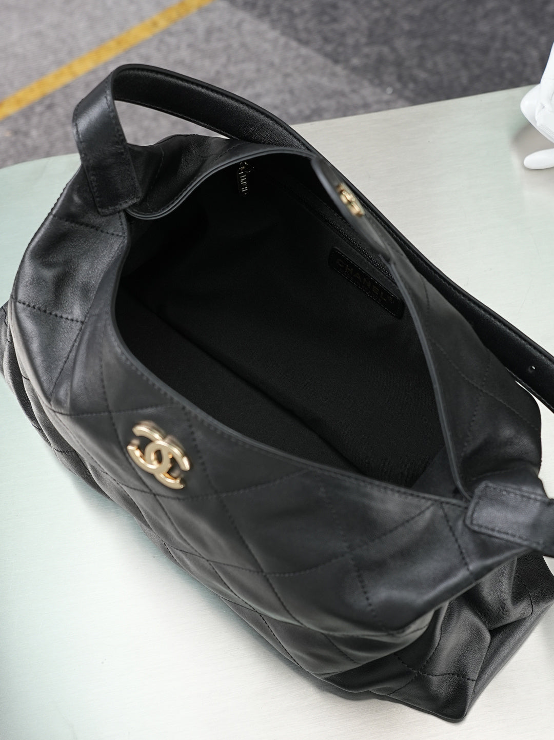 CC 26s Maxi Hobo Bag Black Shiny Lambskin GHW