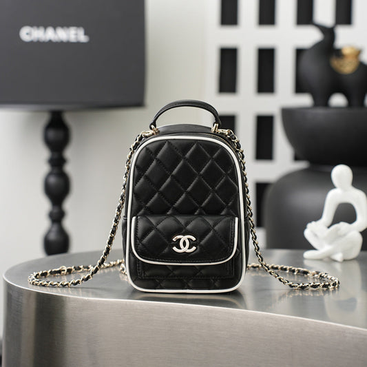 CC 𝑨𝑷𝟑𝟕𝟓𝟑 Mini Backpack Black Lambskin