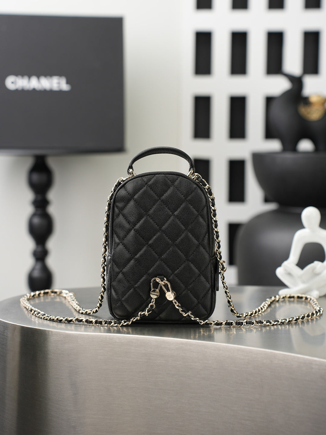 CC 𝑨𝑷𝟑𝟕𝟓𝟑 Mini Backpack Black Caviar