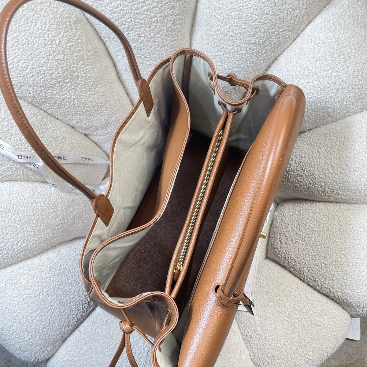 CC 26s Large Tote Bag Light Brown Grained Calfskin