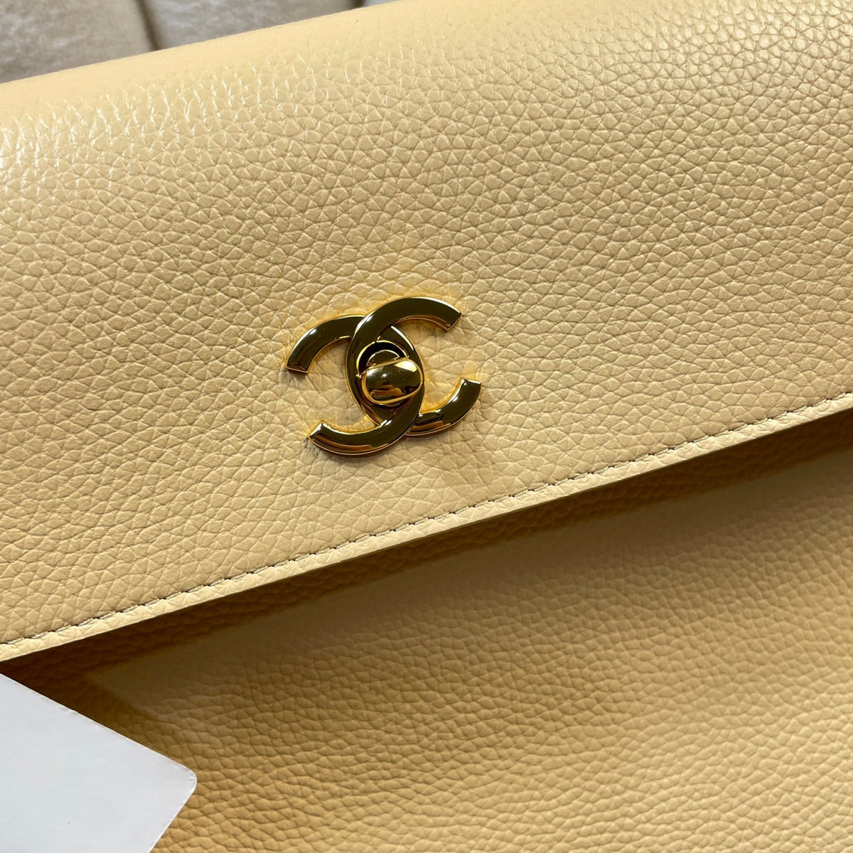 CC 26s Large Tote Bag Beige Grained Calfskin