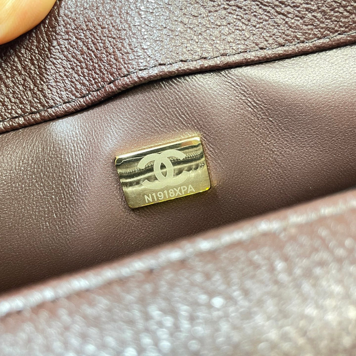 CC Maxi Flap Bag with Top Handle 31.5cm Coffee Goatskin
