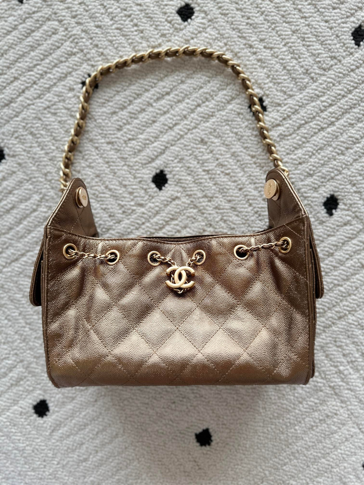 Chanel 25 Hobo Bag 22cm Bronze Calfskin