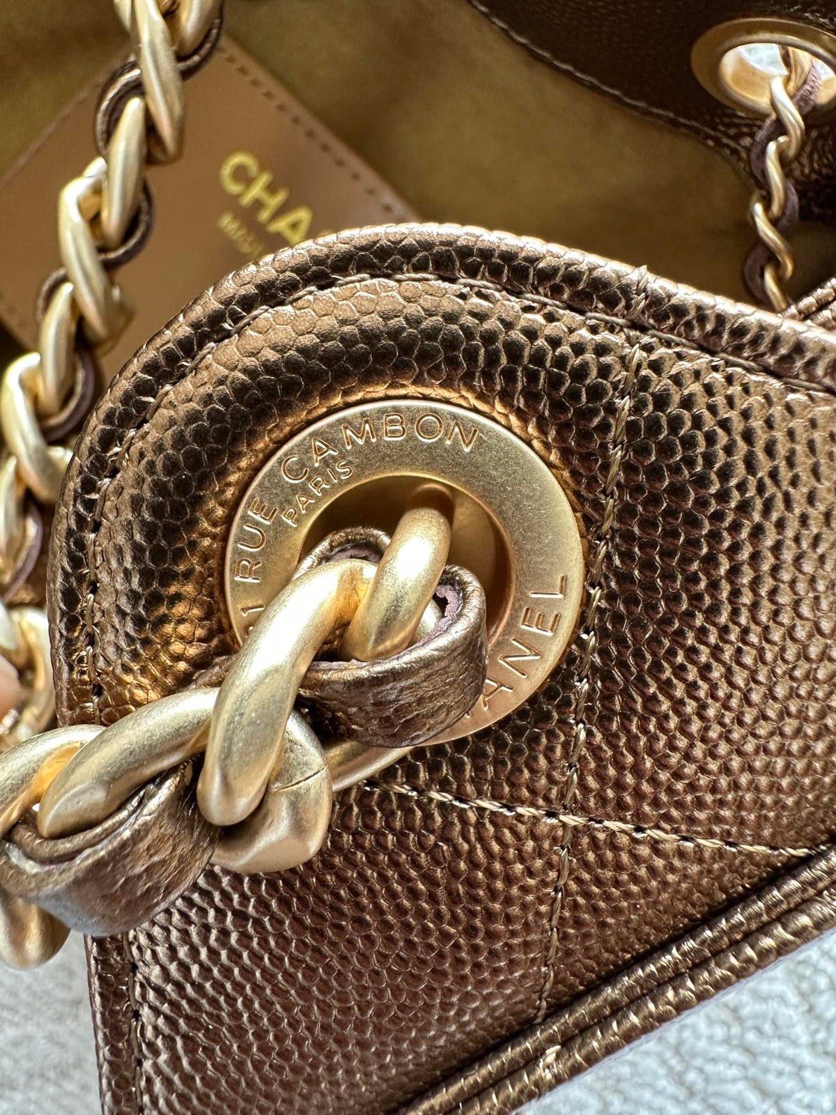 Chanel 25 Hobo Bag 22cm Bronze Calfskin