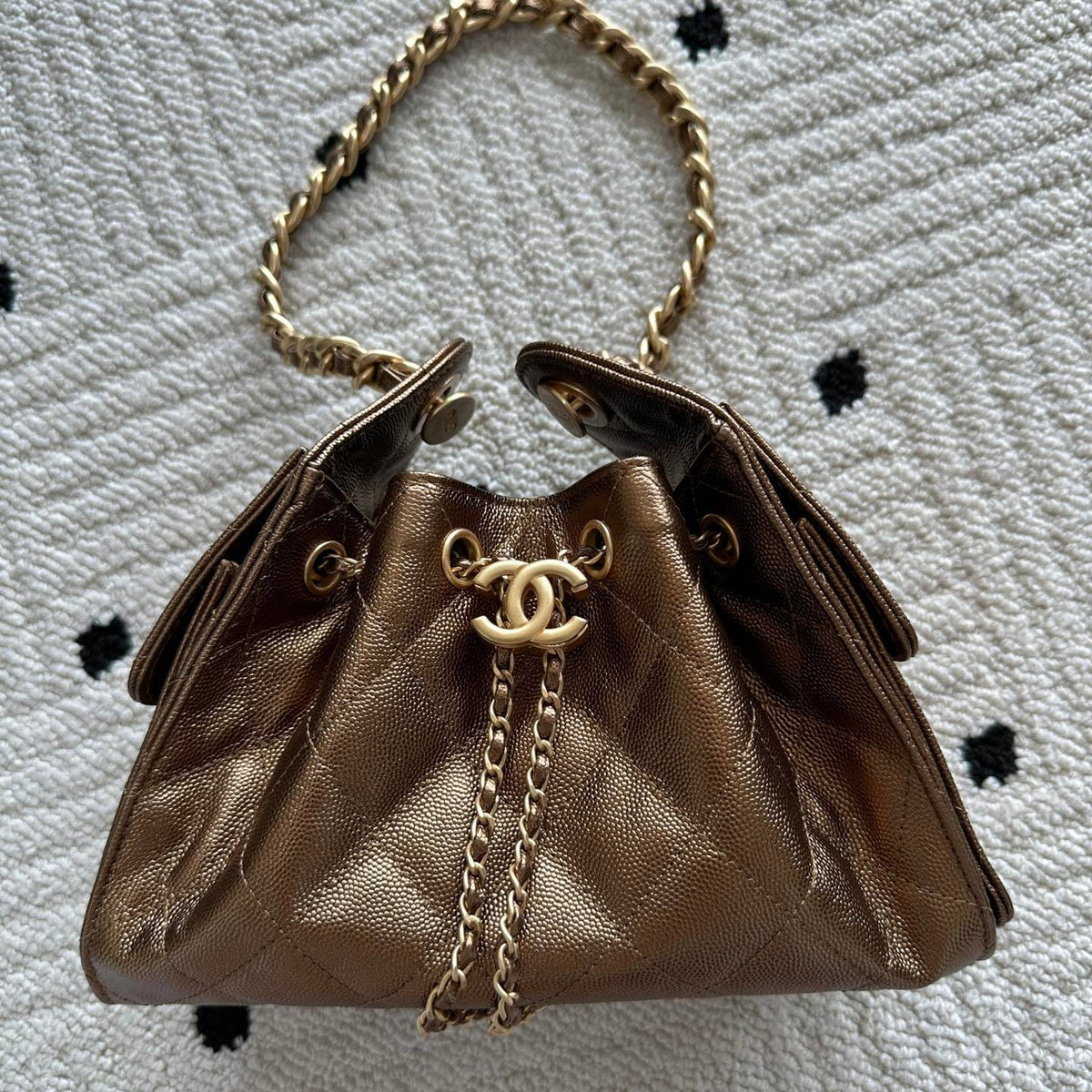 Chanel 25 Hobo Bag 22cm Bronze Calfskin