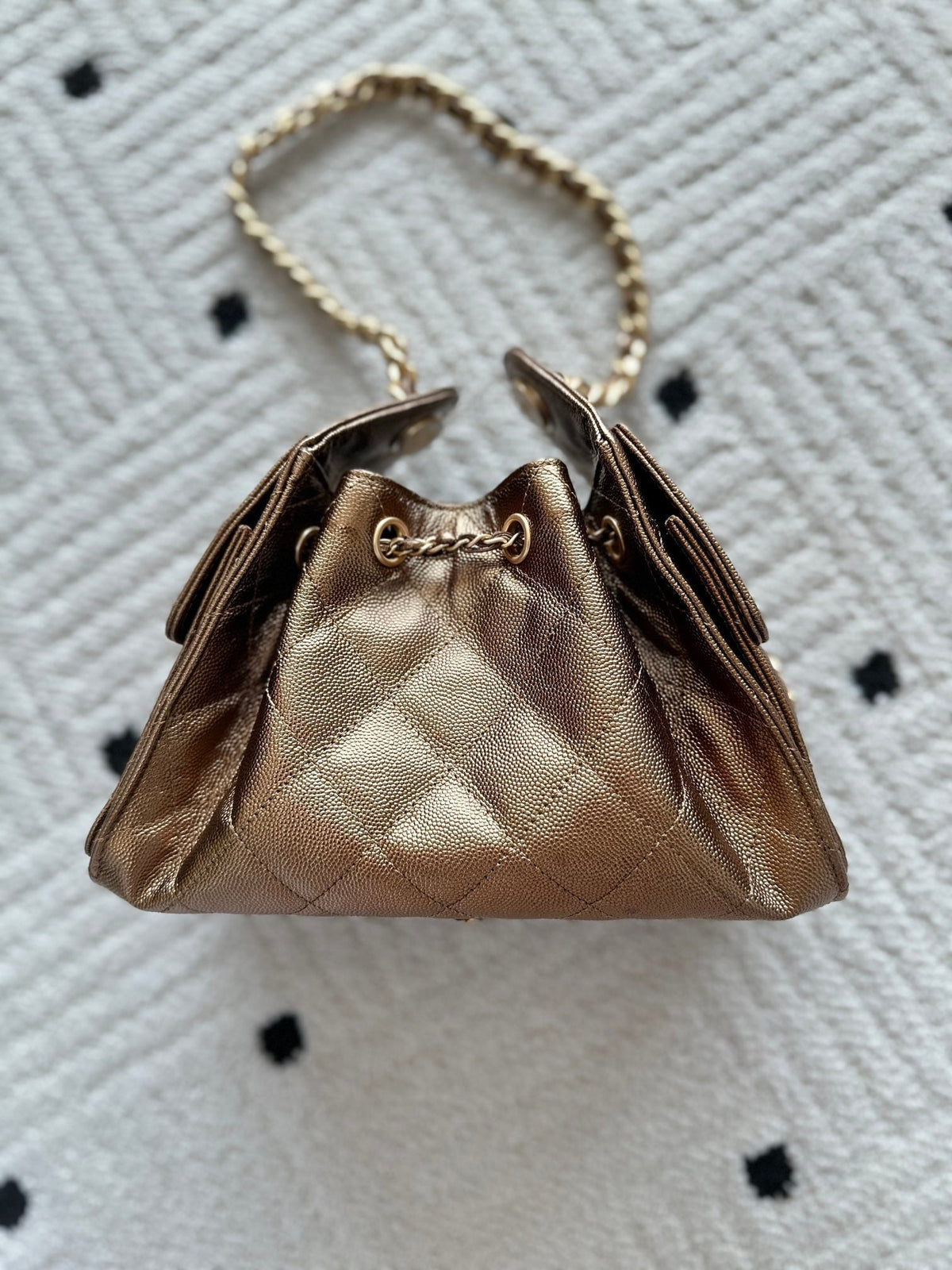 Chanel 25 Hobo Bag 22cm Bronze Calfskin