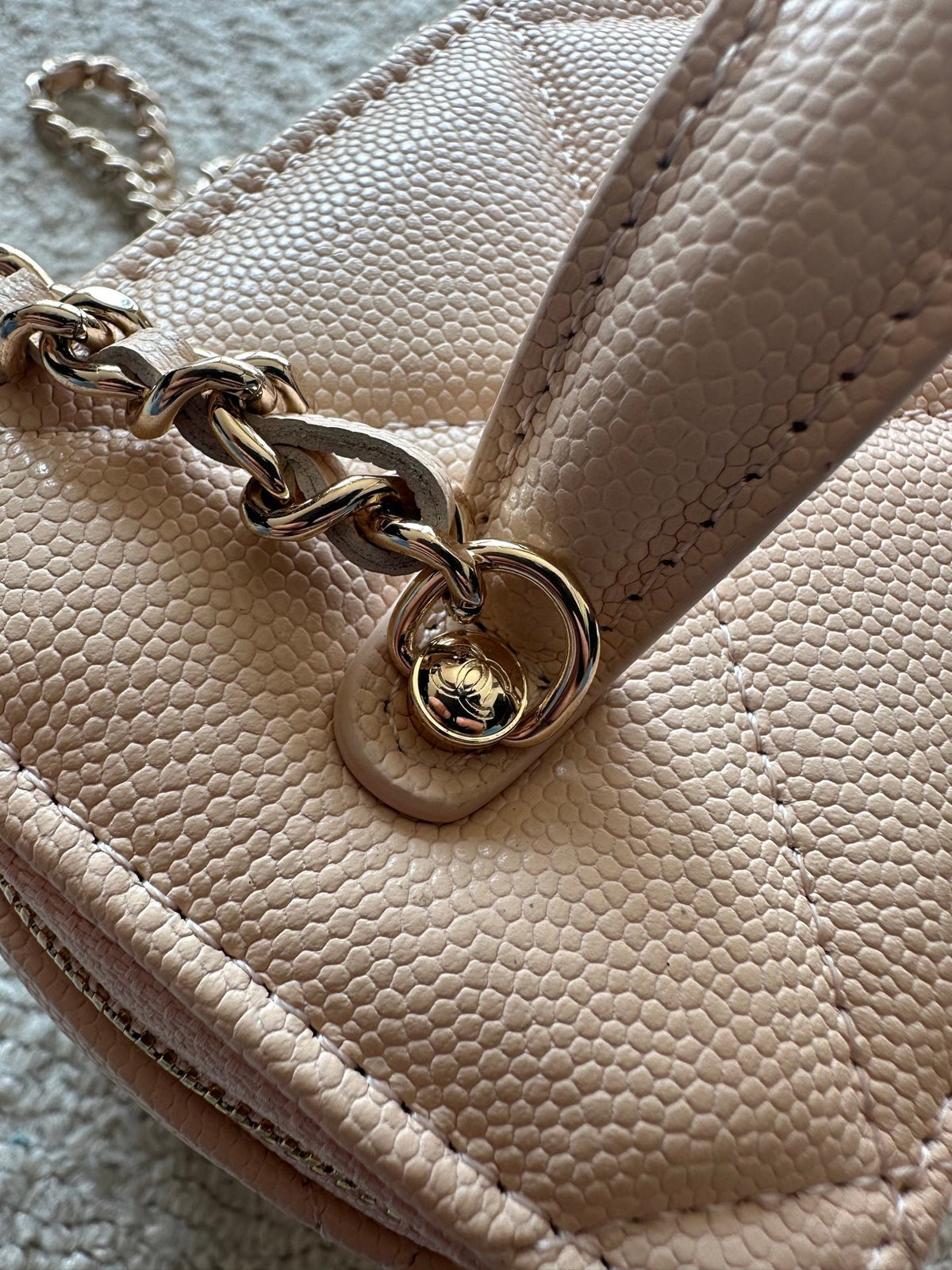 Chanel 2025 Vanity 17cm Bag Light Beige Caviar Leather 320296