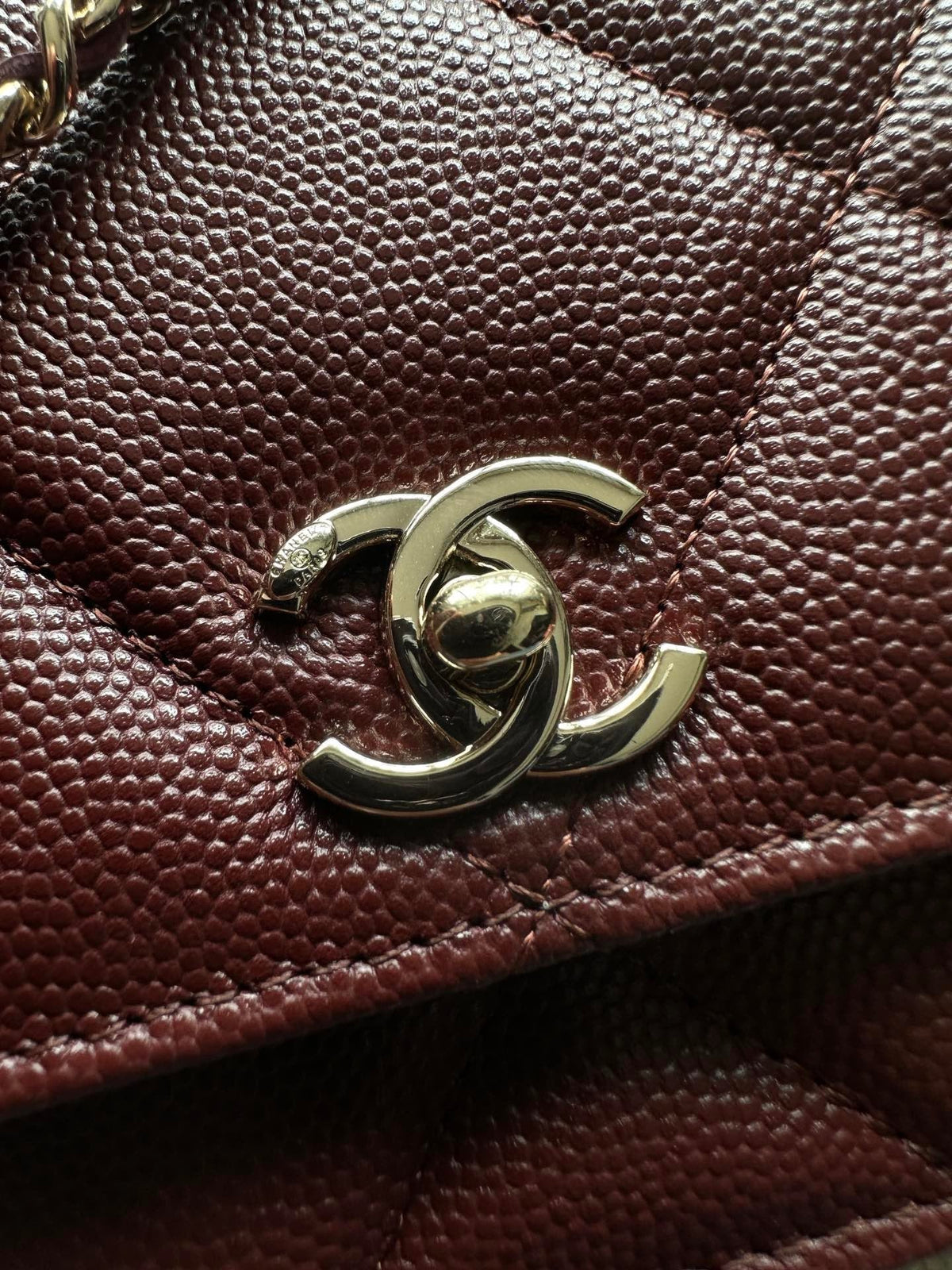 Chanel 2025 Trendy CC Wallet on Chain 19cm Bag Burgundy Caviar Leather 320294