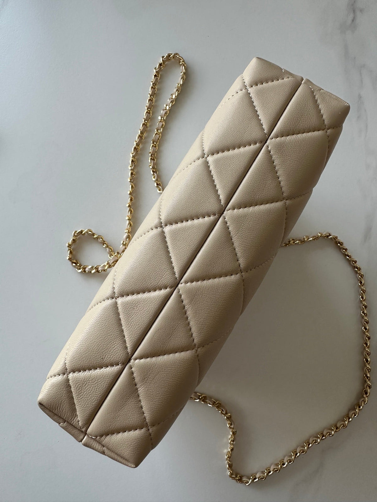 CC Mini Shopping Beige Quited Lambskin 292269