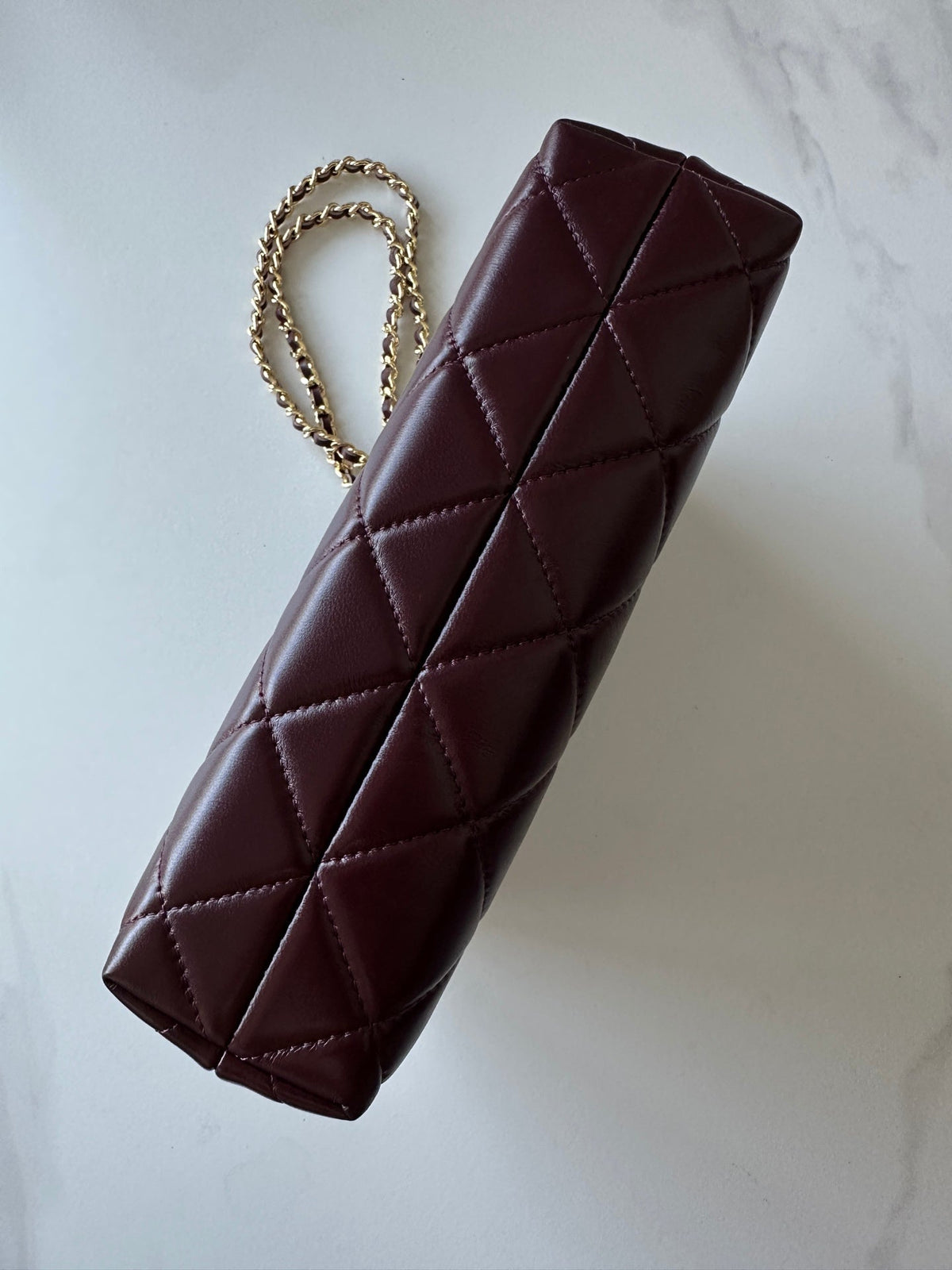CC Mini Shopping Wine Red Quited Lambskin 292270