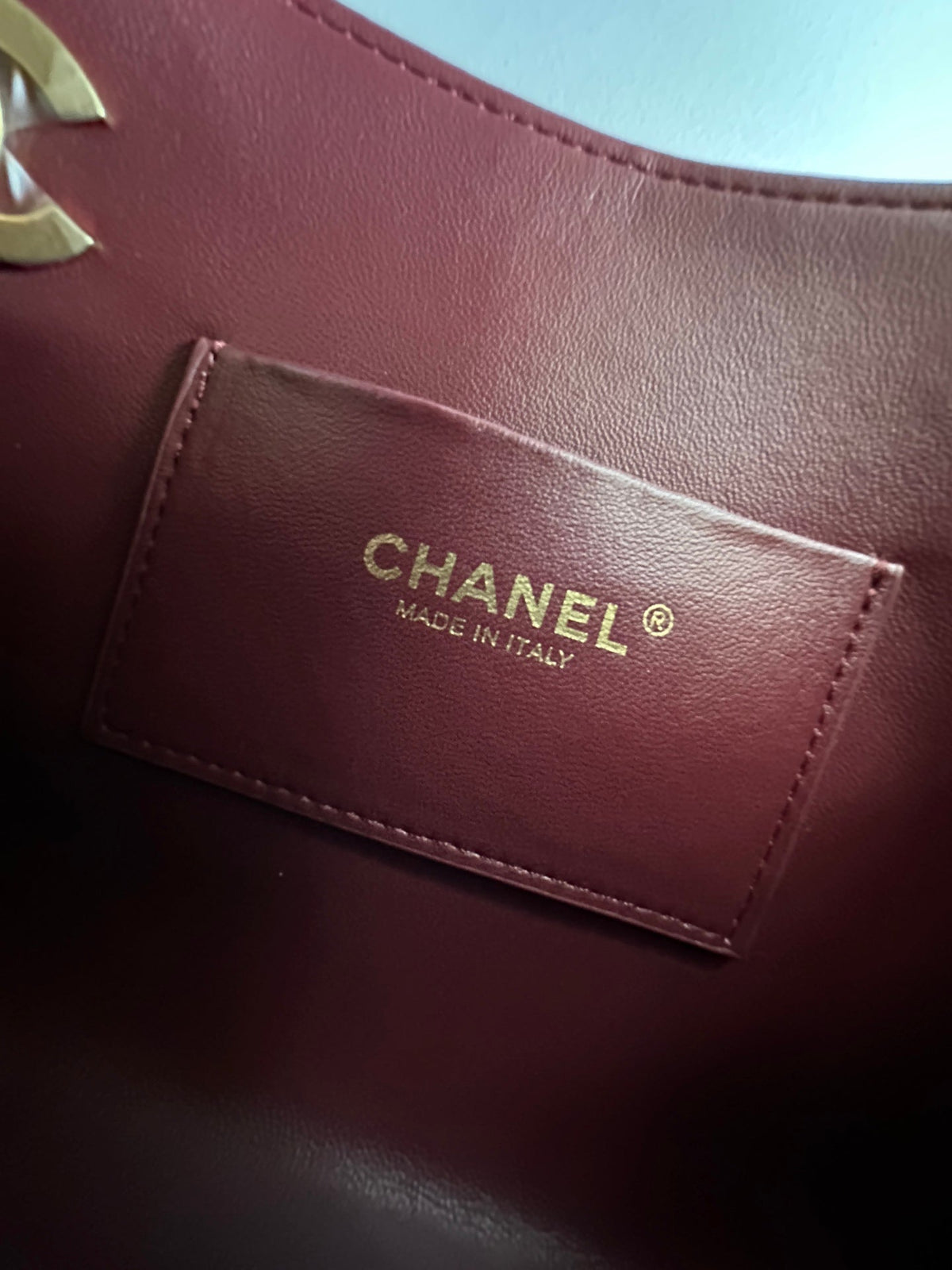 CC Mini Shopping Wine Red Quited Lambskin 292270