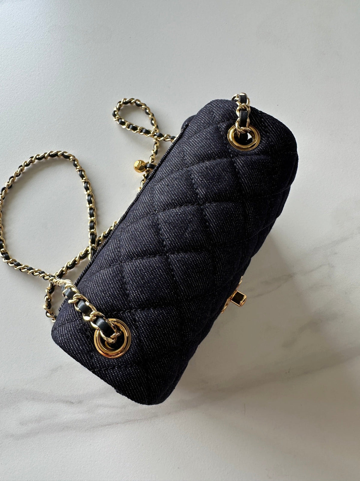 CC 26s AS1786 Mini Classic Handbag 18cm Dark Blue Denim