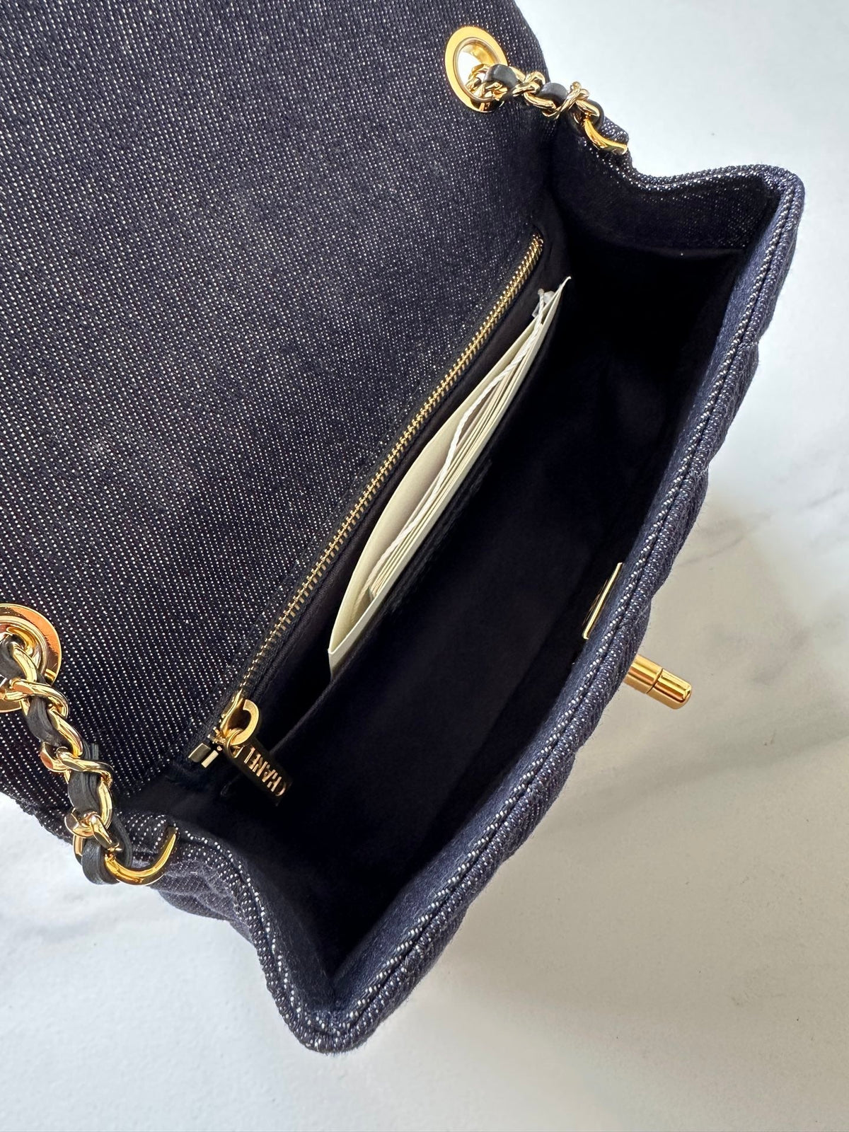 CC 26s AS1787 Mini Classic Handbag 20cm Dark Blue Denim