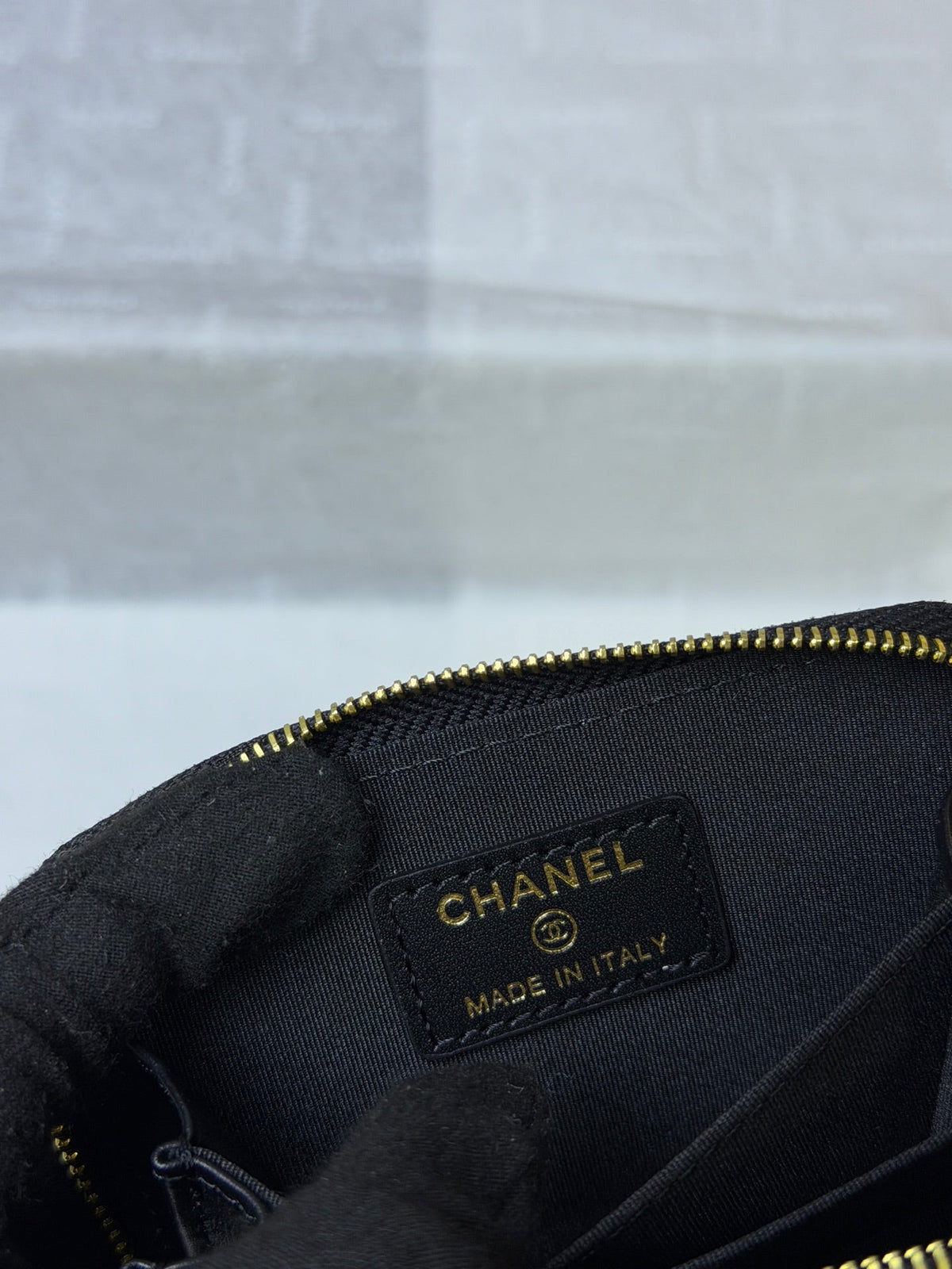 CC 26P Zipper Card Holder Black Quited Caviar Leather