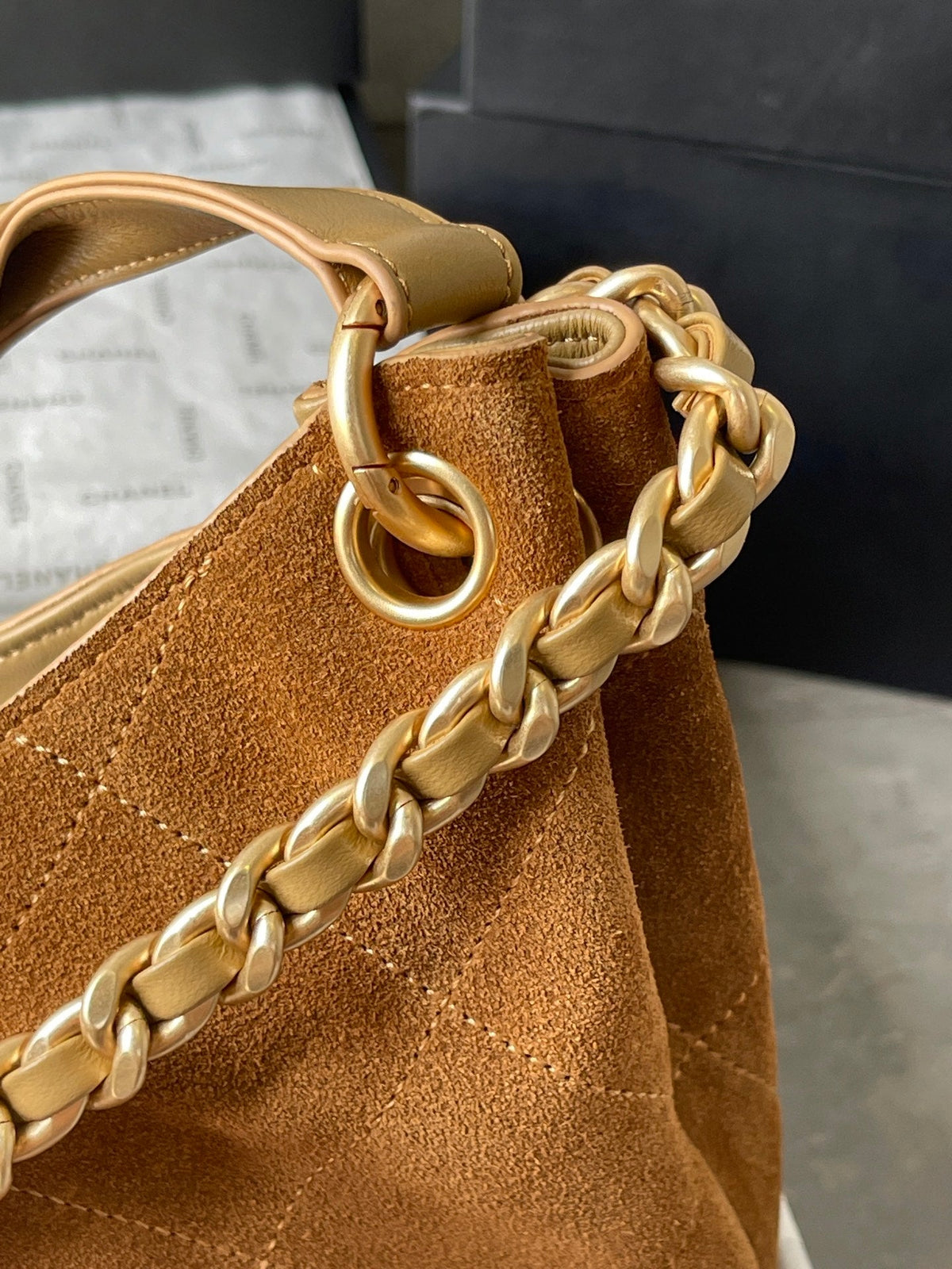 CC Cruise 25/26 Hobo Bag Caramel Suede GHW 269207