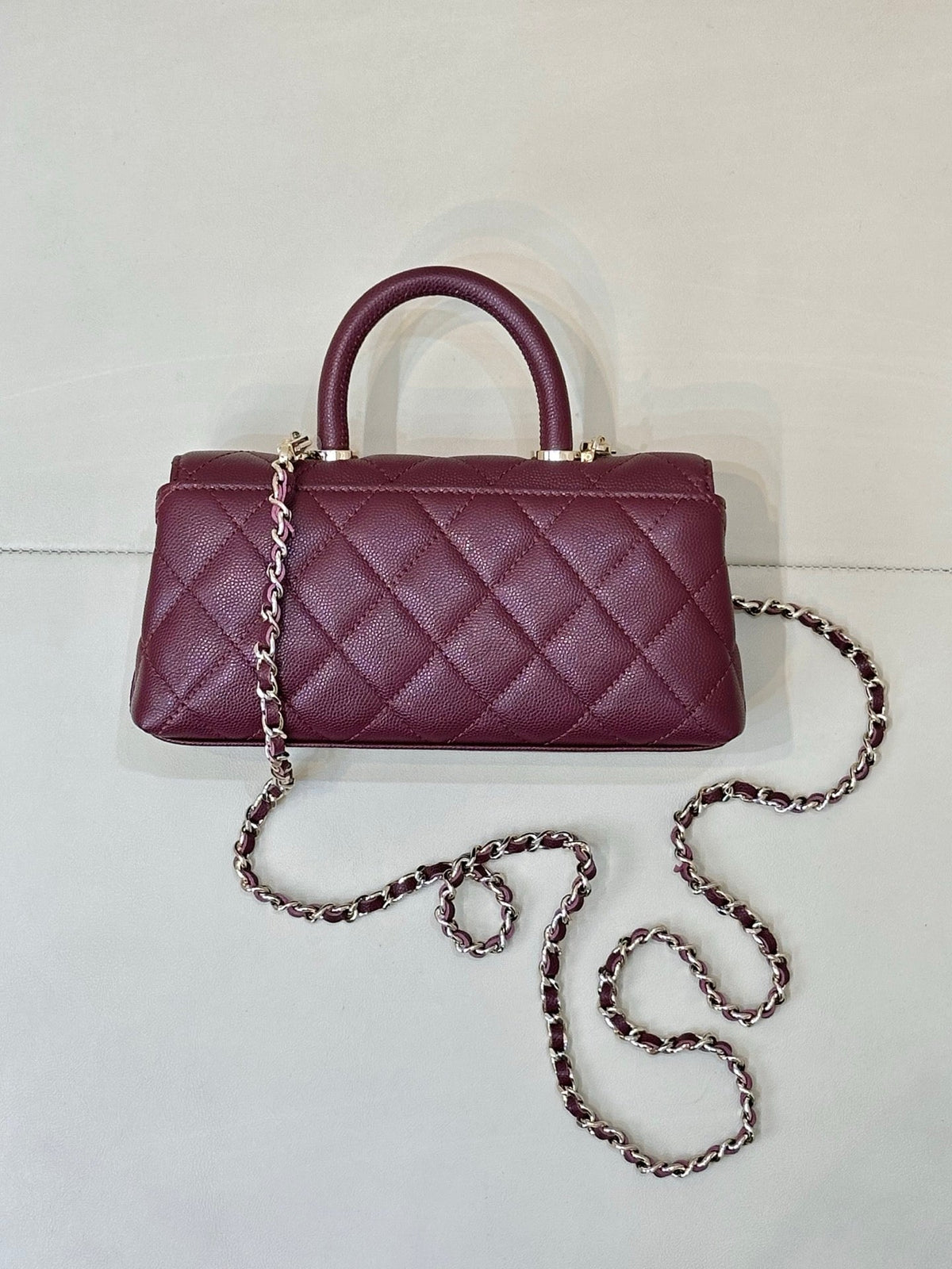 CC 5285 Coco Handle Bag 25cm Burgundy Caviar Leather