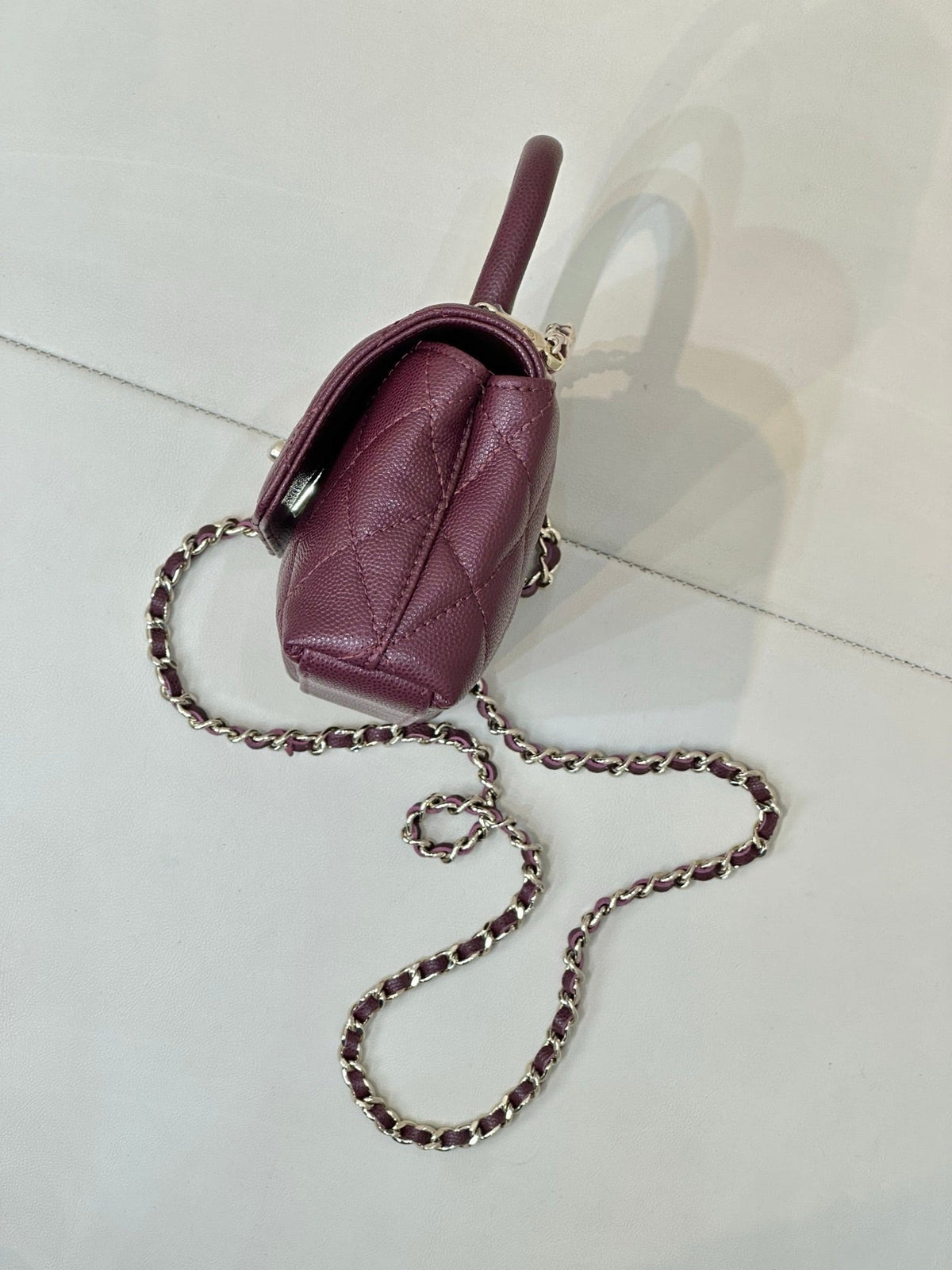 CC 5285 Coco Handle Bag 25cm Burgundy Caviar Leather