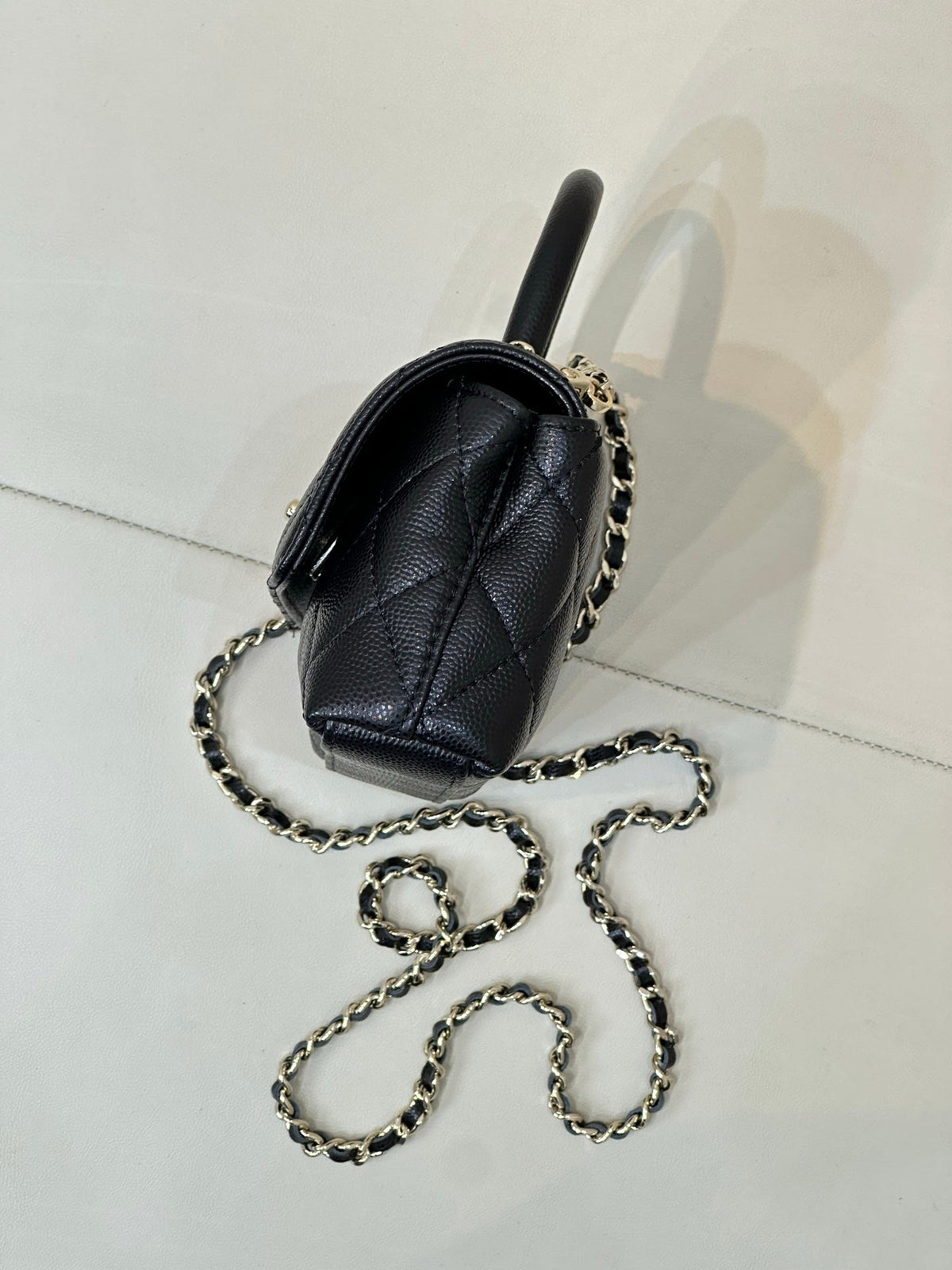 CC 5285 Coco Handle Bag 25cm Black Caviar Leather