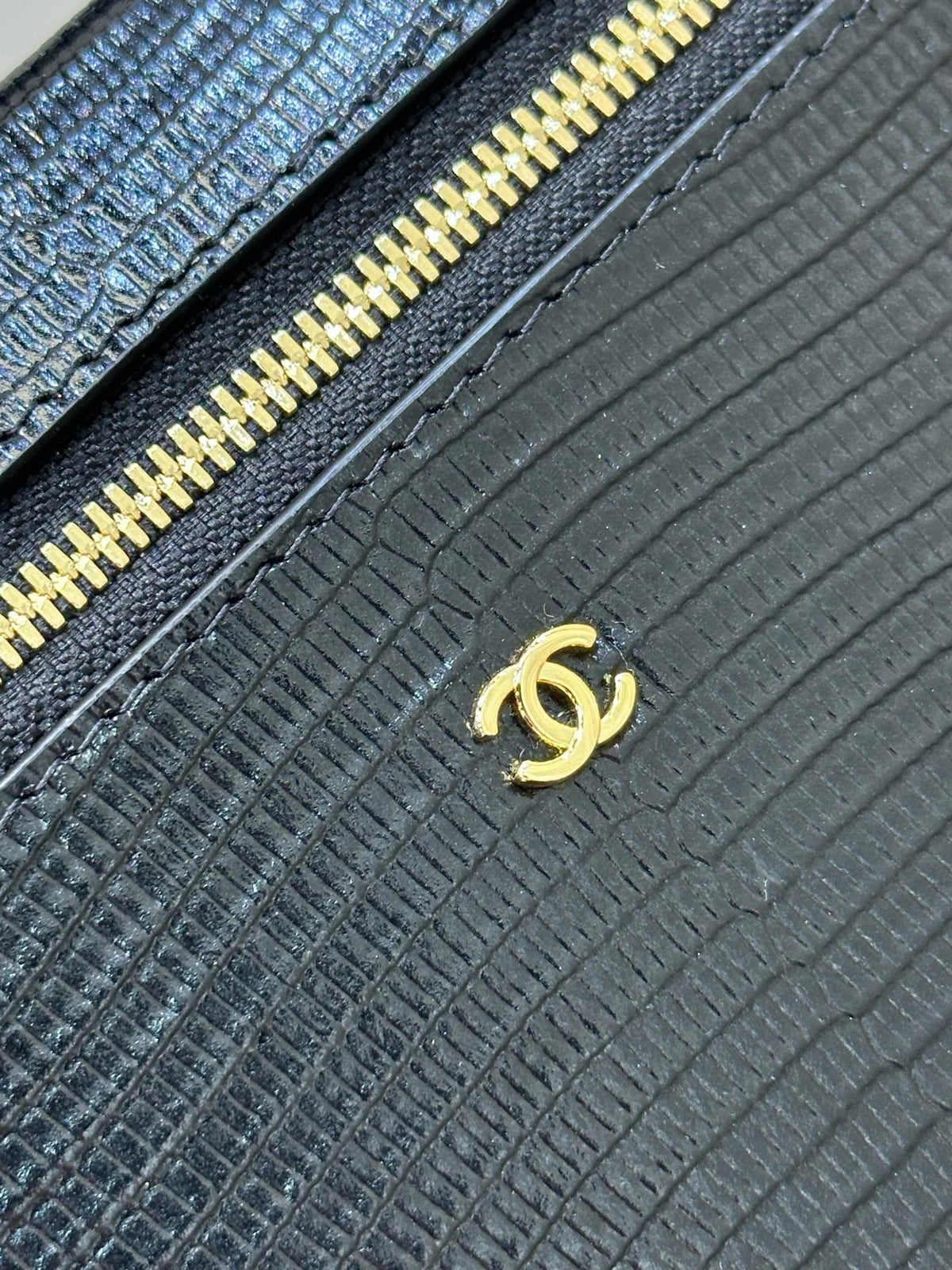 Chanel 2026 Vanity Bag 19.5cm Black Cowhide With Lizard Embossing