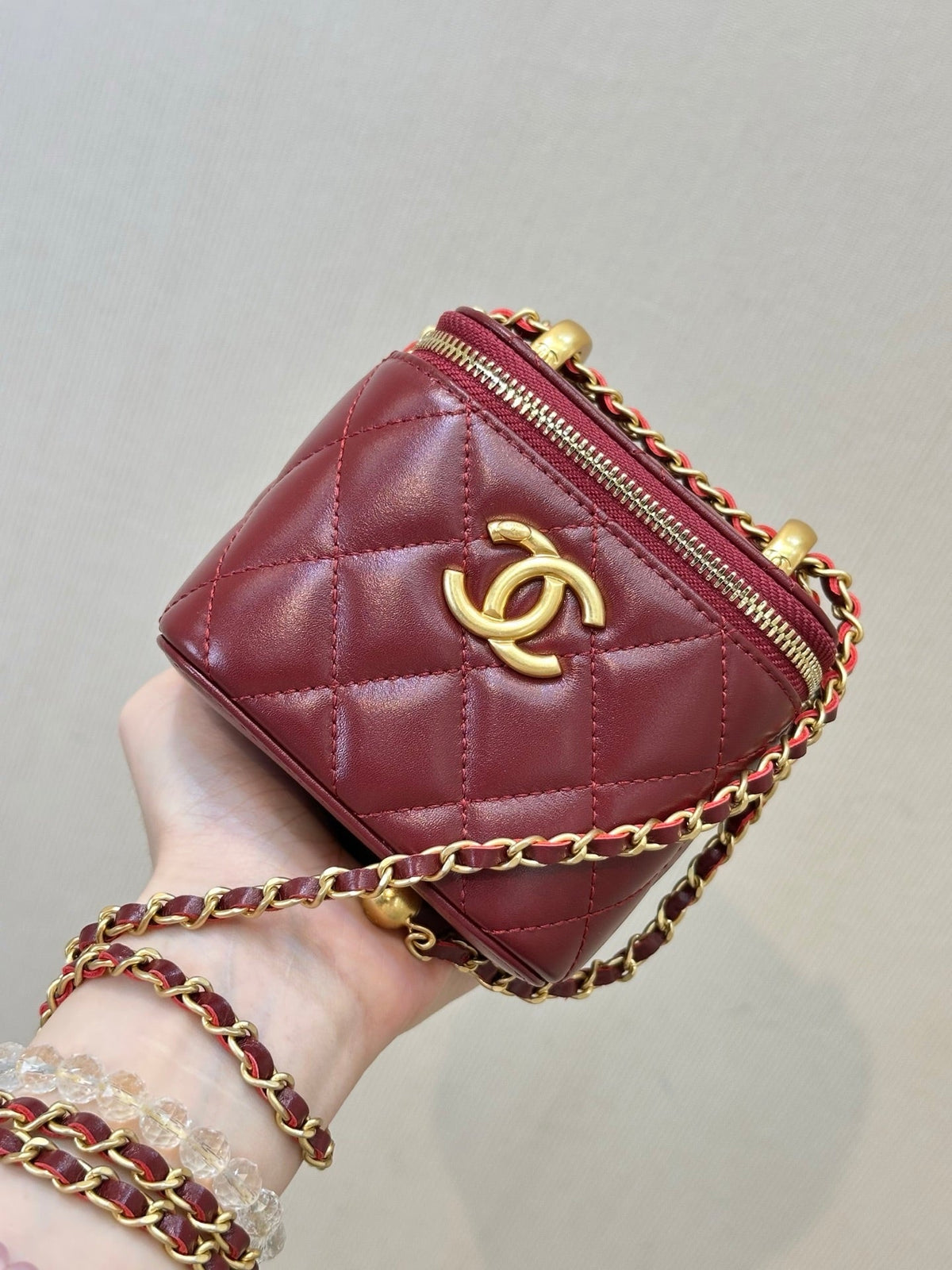 CC 26s Mini Vanity Case Burgundy Lambskin
