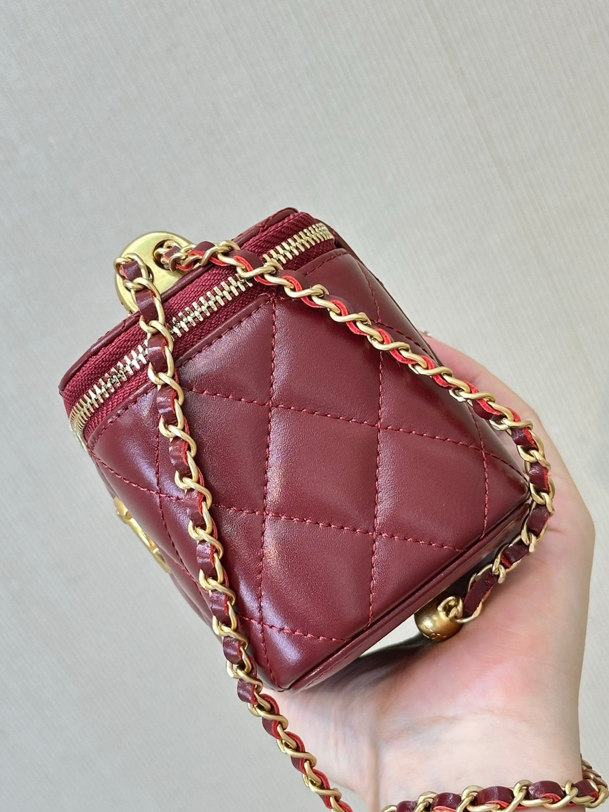CC 26s Mini Vanity Case Burgundy Lambskin