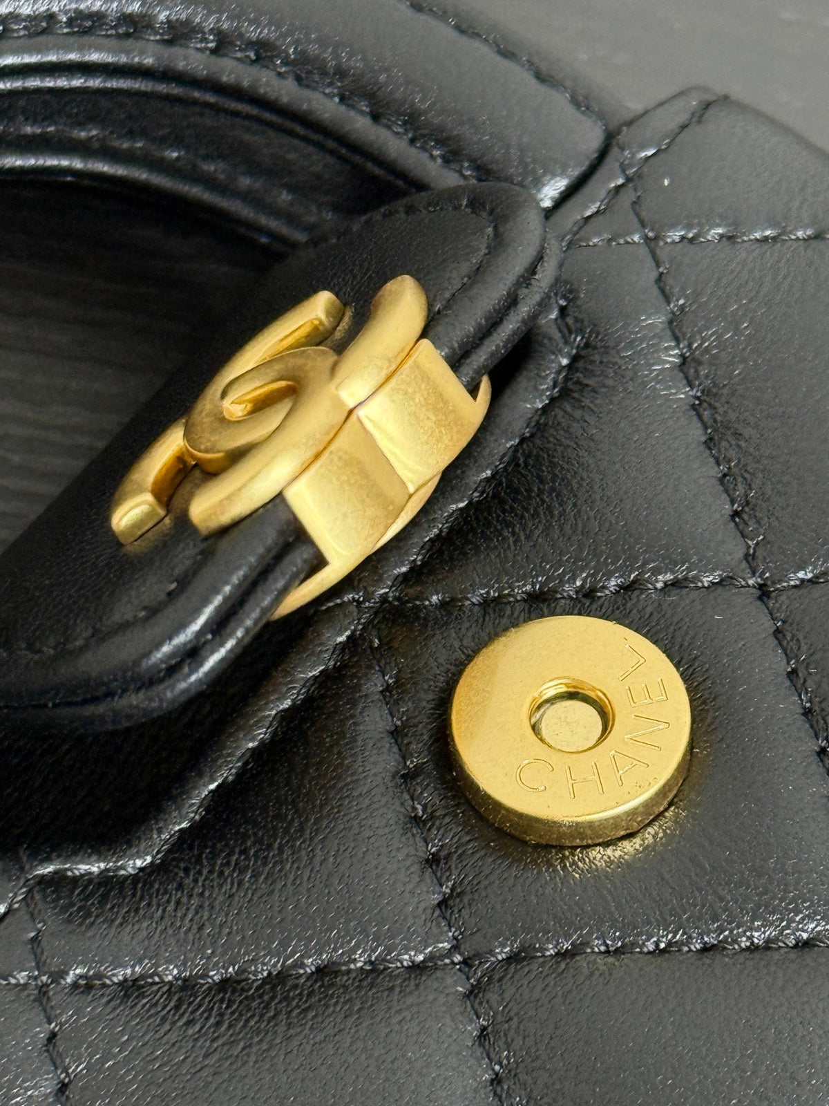 CC Mini Kelly Bag Charm Black Lambskin