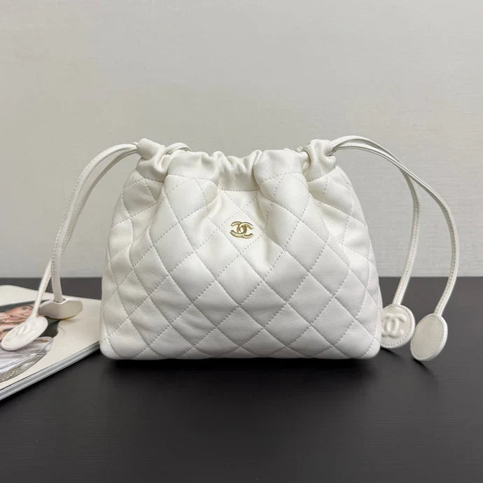 Chanel 2026 Lucky Bag 22cm White Sheepskin
