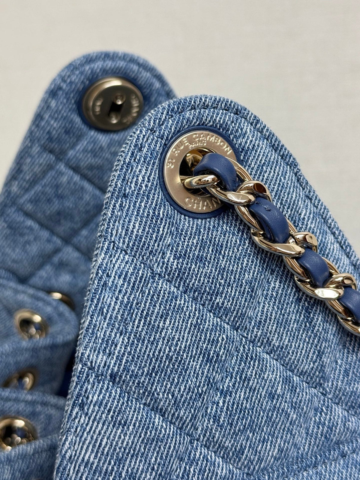 CC 26A Drawstring Bucket Bag 30cm Blue Washed Denim