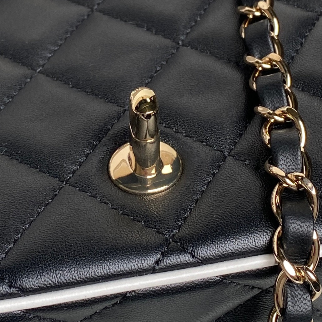 CC Mini Graphic Frame Flap Bag Black Lambskin
