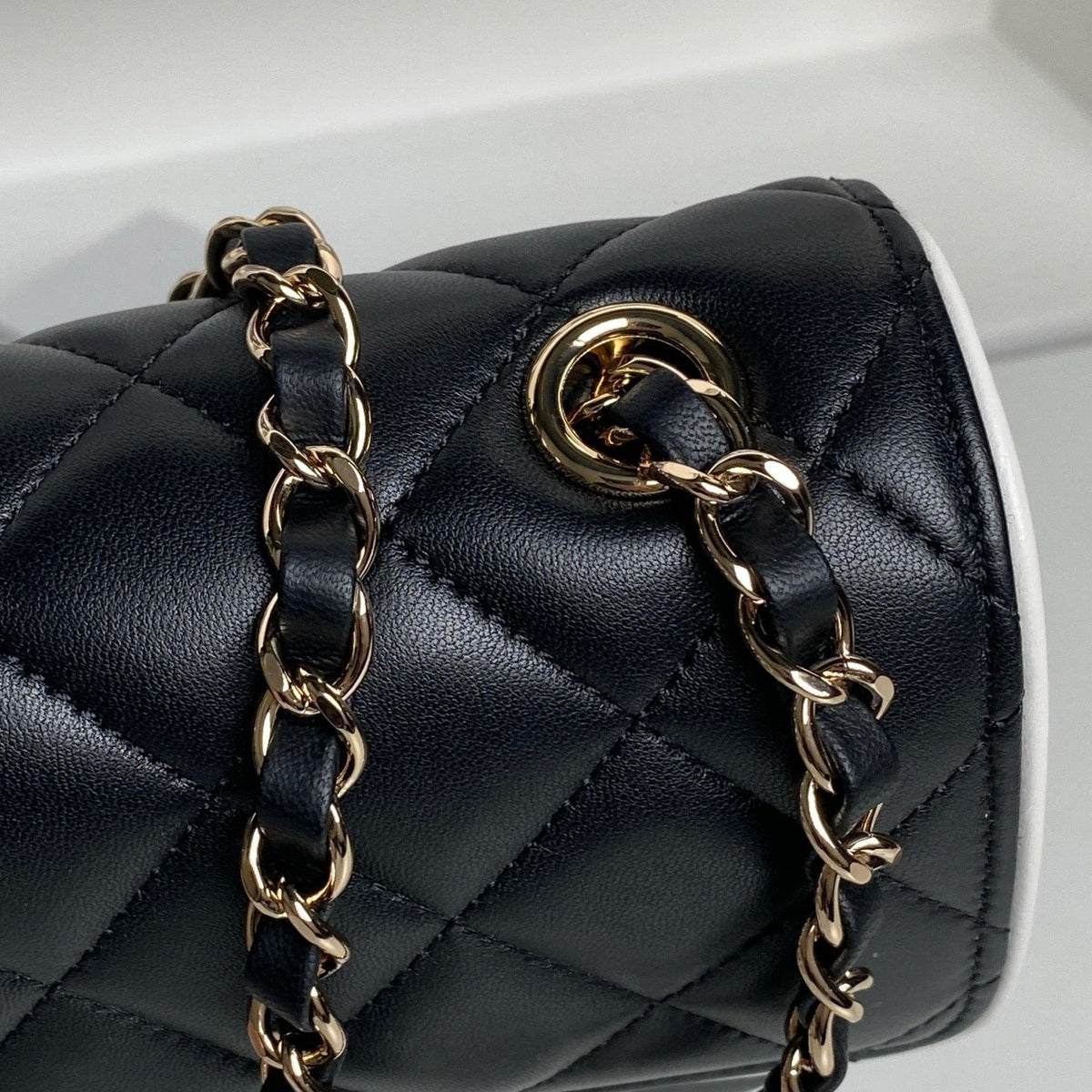 CC Mini Graphic Frame Flap Bag Black Lambskin