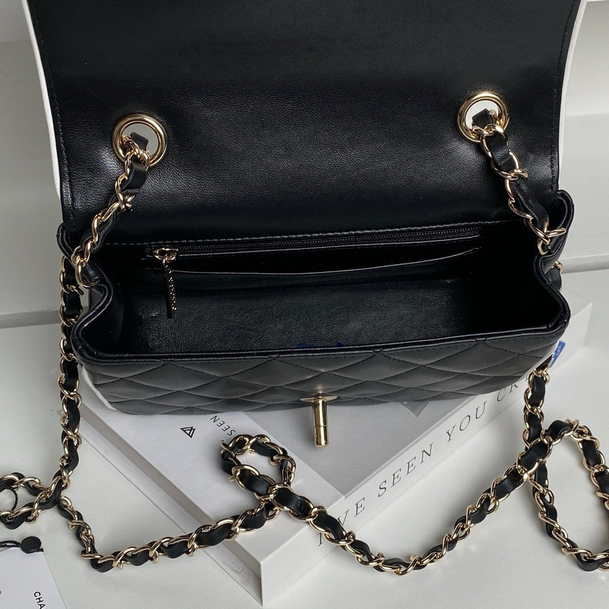 CC Mini Graphic Frame Flap Bag Black Lambskin