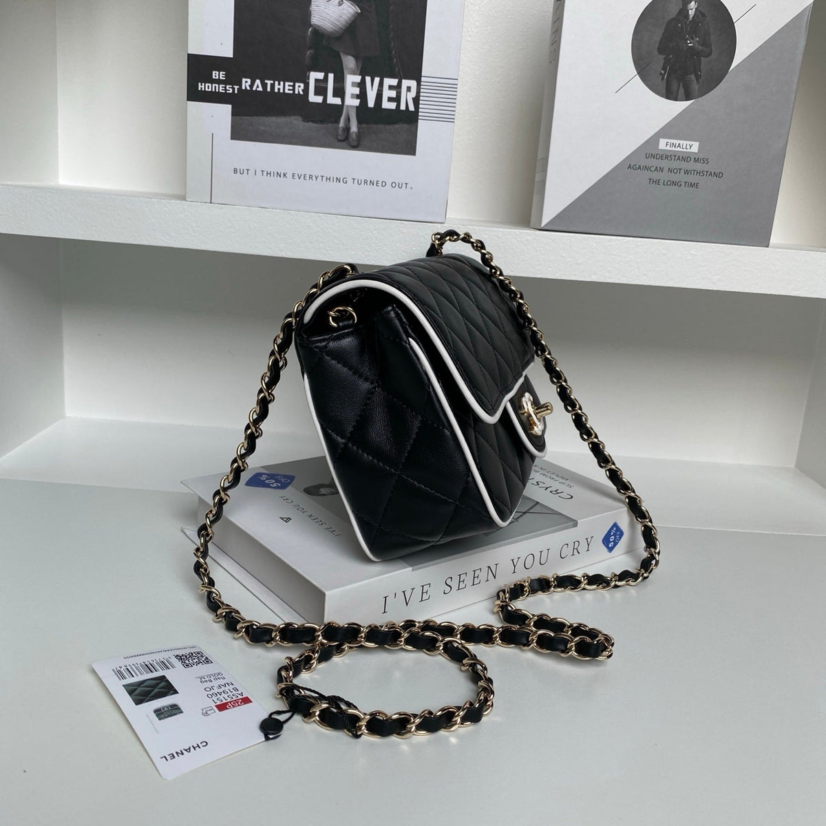 CC Mini Graphic Frame Flap Bag Black Lambskin