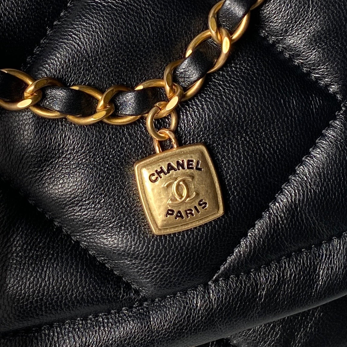 Chanel 26s Flap Bag 45cm In Black Lambskin With Gold Hardware